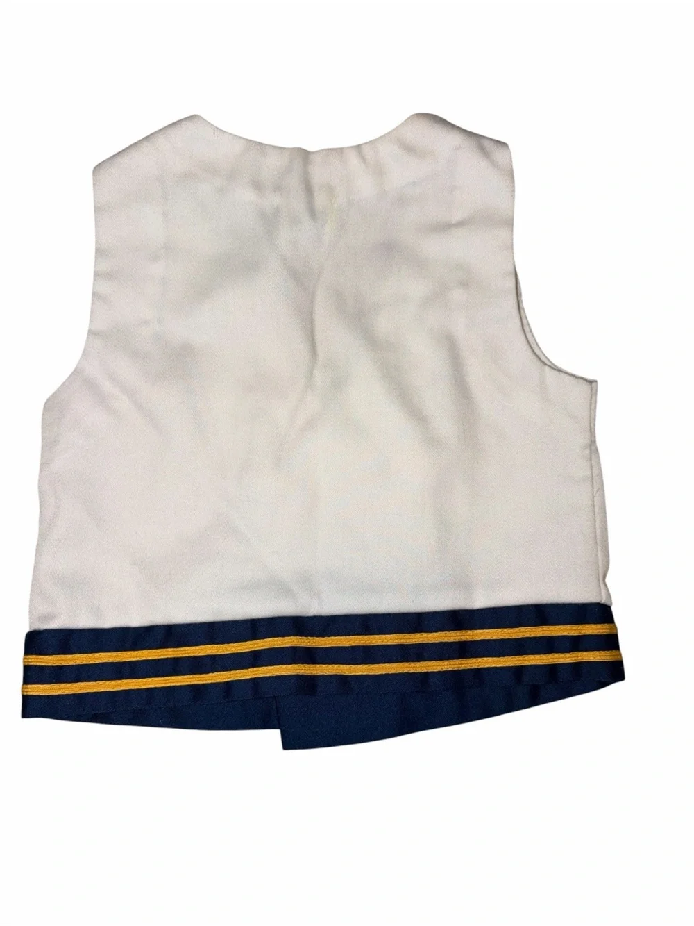 Vintage 1980s Baby Sailor Skipper Vest 12M Nautical Navy Gold Captain Costume